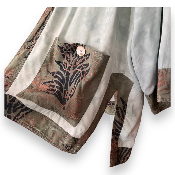 Vintage Kupu Kupu Handmade Kimono Style Cardigan Boho Open Front Longline Topper - Picture 7 of 16